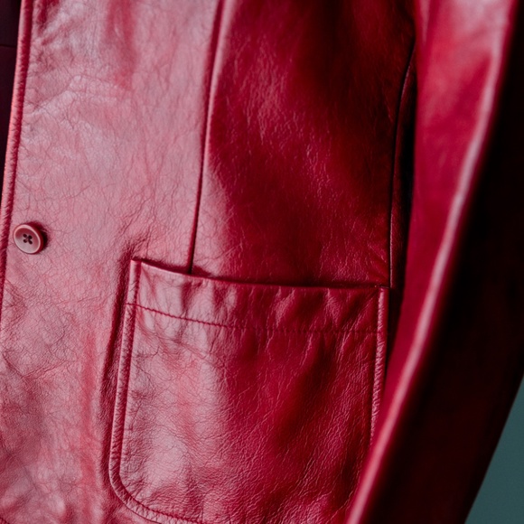 Vintage 90's GAP red leather jacket - Picture 4 of 8